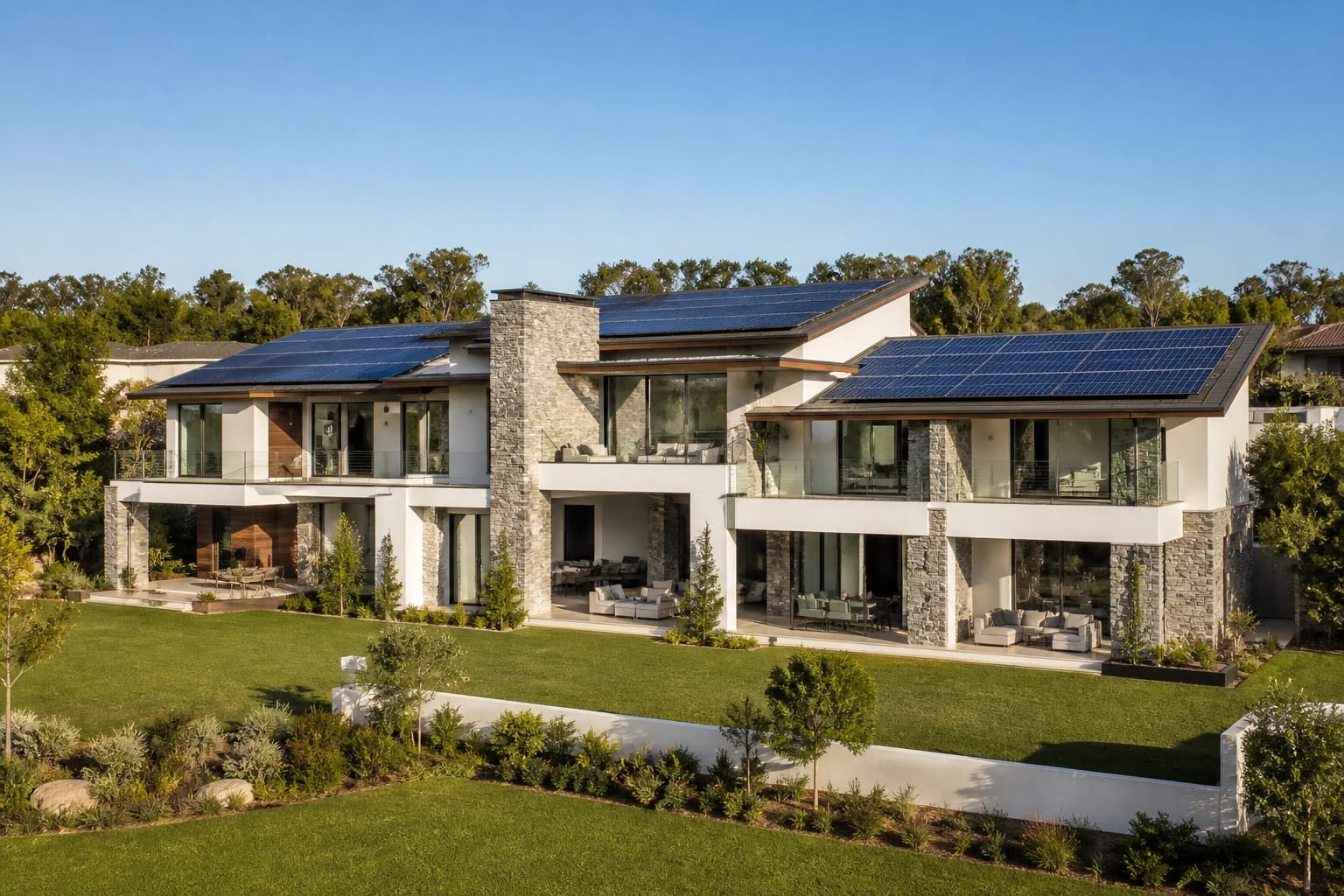 Modern luxury home in Jaipur with professionally installed rooftop solar panels