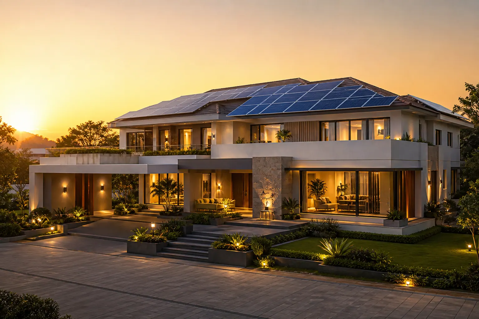 5 kW villa rooftop solar installation by SolarOnn