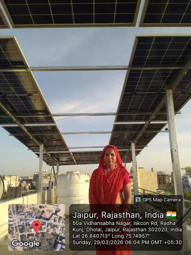 SolarOnn rooftop solar installation at Radha Kunj Dholai Jaipur