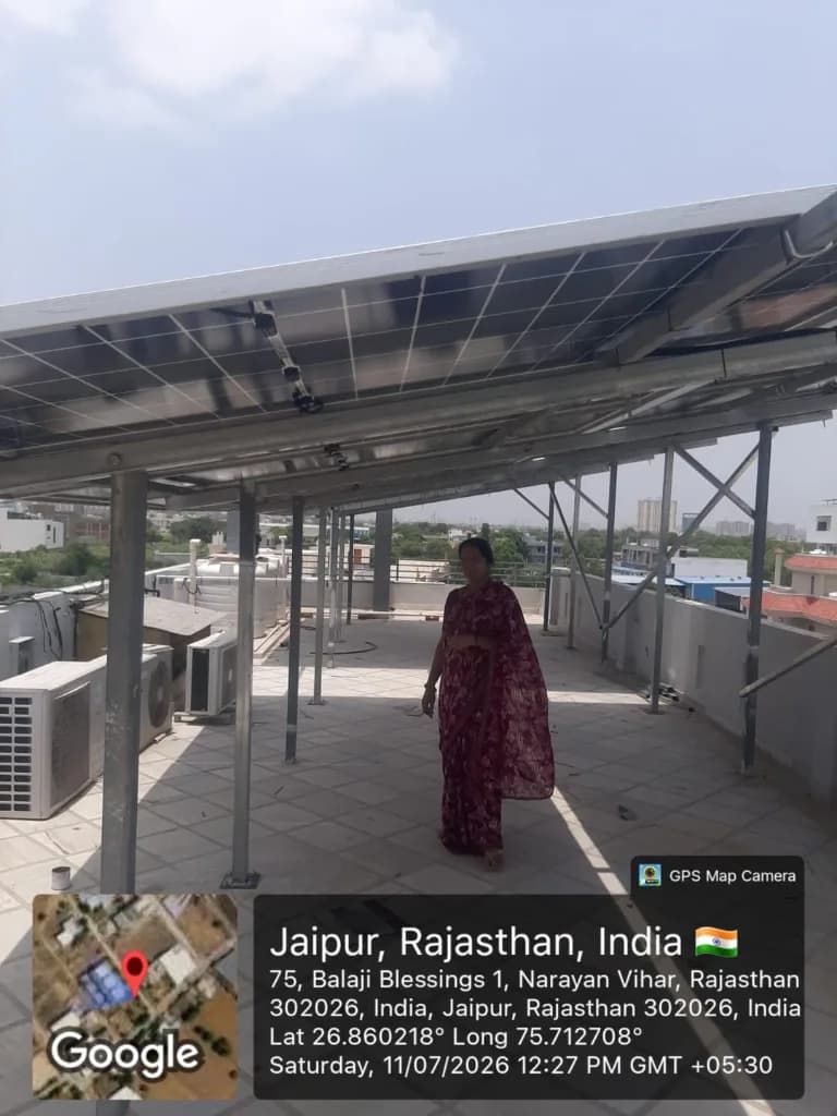 SolarOnn rooftop solar installation at Balaji Blessings Narayan Vihar Jaipur